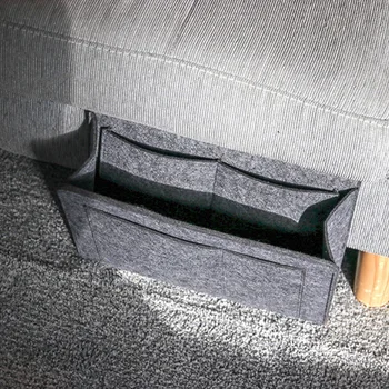 

Wardrobe Organizer Bed Storage Bag Pocket Felt Bedside Hanging Table Sofa Bedroom Organizer Holder Anti-Slip Closet Organizer