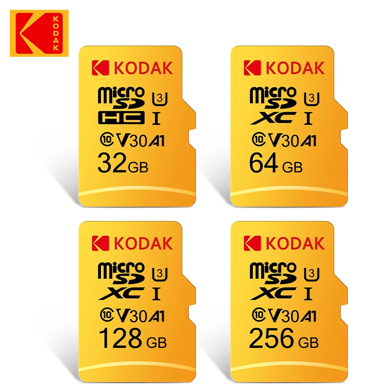 Original Kodak Memory Card 64gb 128gb U3 4k Micro Sd Card 32gb Sdhc Uhsi C10 A1 V30 Tf Trans