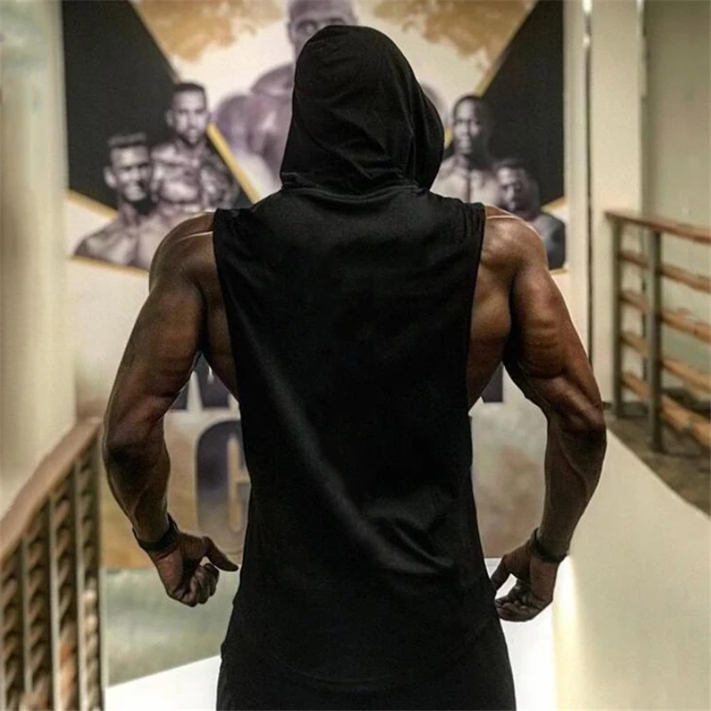 Mannen Fitness Hoodies Mannen Workout Capuchon Vest Mannen Gym Bodybuilding  Stringer Tanktop Katoen Fitness Training Capuchon Vest Spier Jongens  Mouwloos Sportscholen Hoodie Vest Kleding Sweater Hoodie Fast Free Shipping  A Wise Choice