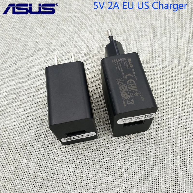 

100% Original ASUS USB Charger EU US Wall Adapter 5V 2A For ASUS ZenFone 3 4 3S Max Pro M1 Selfie ZD551KL 6 2019 5Z 6Z 3 ZS550KL