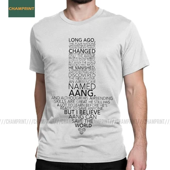

Avatar The Last Airbender Monologue T-Shirts Men Cotton T Shirts Legend Of Korra Atla Katara Bison Yip Short Sleeve Tee