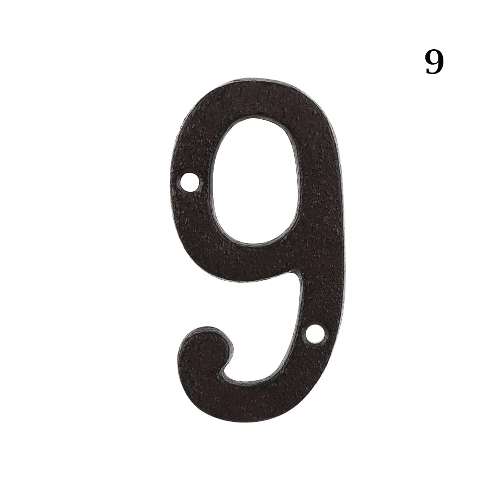 Креативная винтажная дверная табличка реквизит для съемки ретро металлические буквы чугунные литые цифры металлический Алфавит настенный орнамент - Цвет: 9