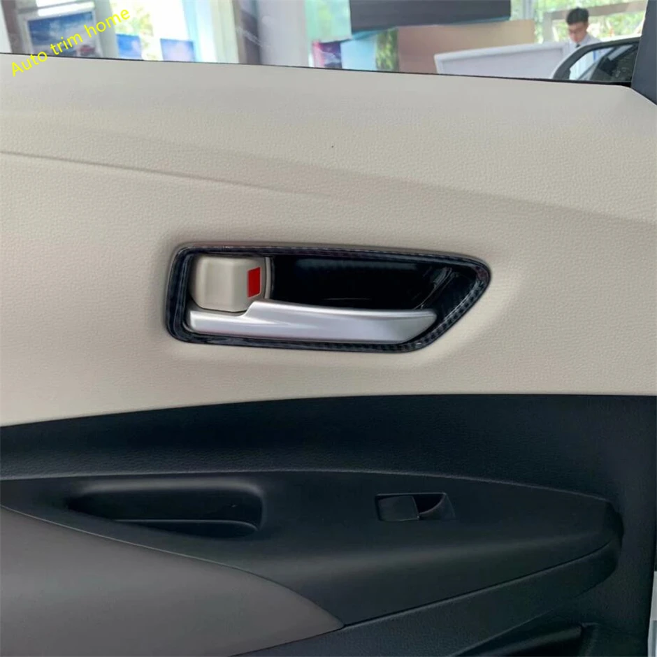 

Lapetus Inner Door Handle Pull Bowl Cover Trim Fit For Toyota Corolla 2019 2020 / Matte / Carbon Fiber Look Interior Refit Kit