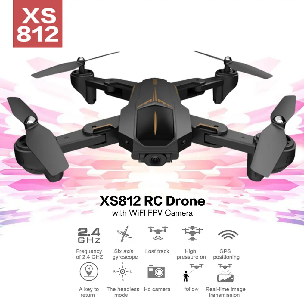 XS812 Радиоуправляемый Дрон 4K дроны 2,4G игрушка с дистанционным управлением с WiFI FPV камерой вертолет Follow Me складной самолет VS F11 SG906