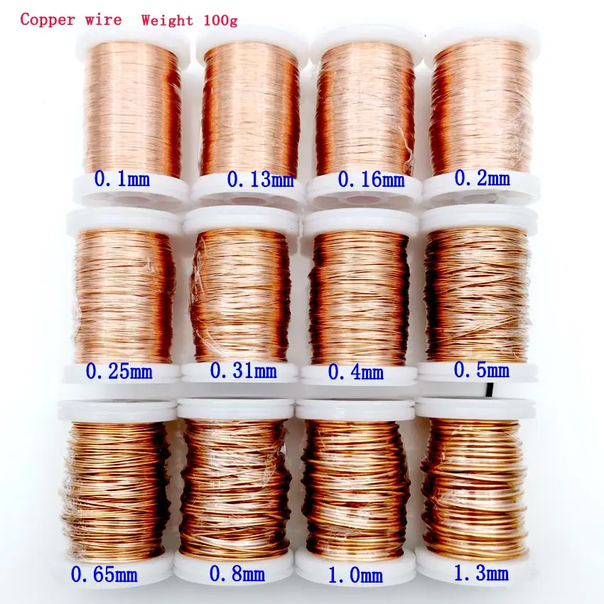 0.13mm 0.25mm 0.51mm 1mm 1.25mm Copper Wire Magnet Wire Enameled Copper Winding Wire Coil Copper Wire Winding Wire Weight 100g image 1