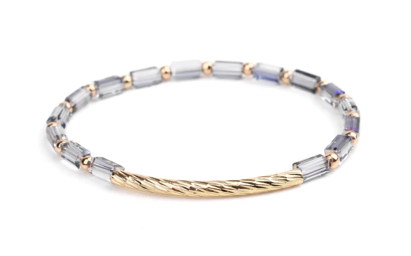 11 видов стилей браслеты с геометрическими кристаллами, растягивающиеся браслеты для женщин, золотые латунные трубки, акриловые бусины, женский тонкий рождественский браслет BC328