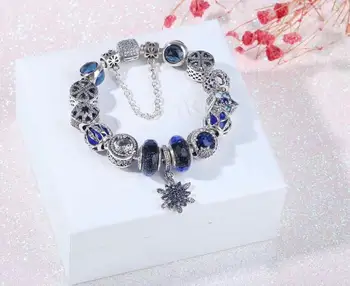 

High-Quality Original 1:1 100%925 Sterling Silver Snowflake Multi-Element Bracelet Free Shipping Is The First Choice For Gifts