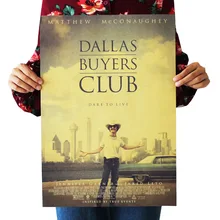 [B264] Даллас покупатели клуб ретро плакат из крафт-бумаги экран для помещений кафе декоративная живопись