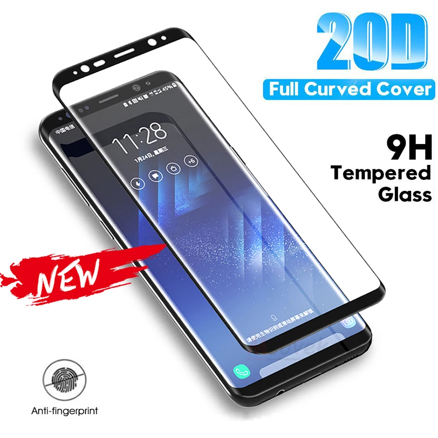 

Tempered Glass Film For Samsung Galaxy Note 8 9 S9 S8 Plus S7 Edge 20D Full Curved Screen Protector For Samsung A6 A8 Plus 2018