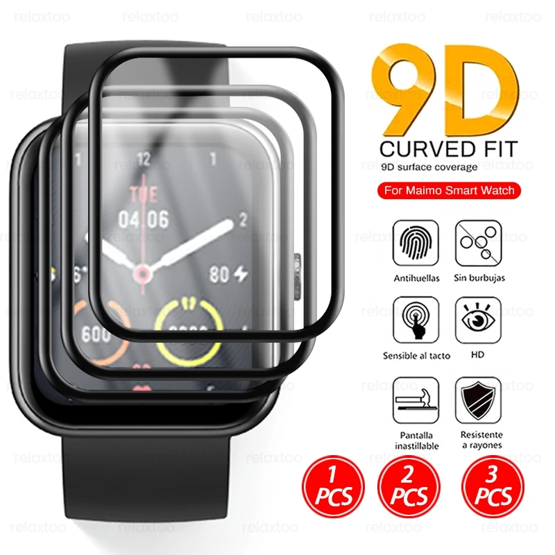 1-3PCS 9D Curved Soft Protective Glass For Maimo Smart Watch 1.69" HD Explosion-proof Screen Protector Film Smart Accessories