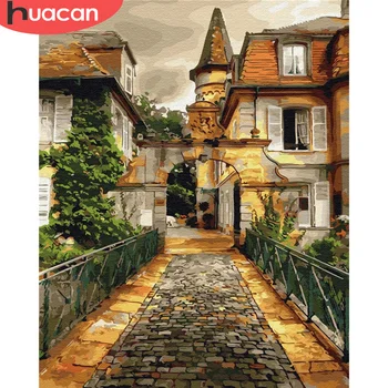 

HUACAN Pictures By Numbers On Canvas House Hand Painted Painting Art Gift DIY Paint By Number Landscape Kits Home Decors