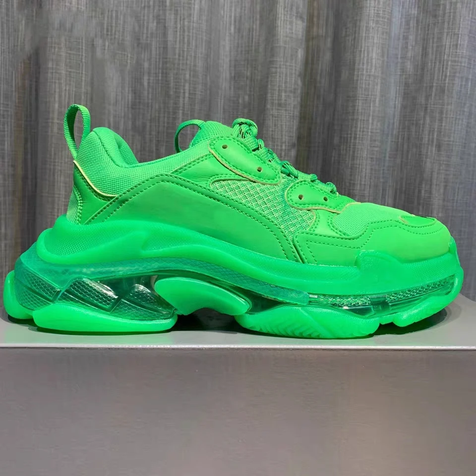 

Fluorescent green old shoes female ins2019 new ins net red mesh breathable thick-soled casual sports tide shoes female summer