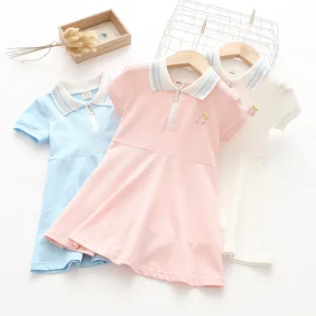 

Baby Girls Cartoon Notes Embroidered 2020 Summer Girls Casual Dress Children's Clothing Wholesale