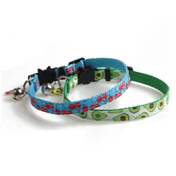 1PC Adjustable Fruit Cat Collar Candy Color Cute Fashion Safety Buckle Necklace Pet Dog Polyester With Bells Collar Pet Supplies
