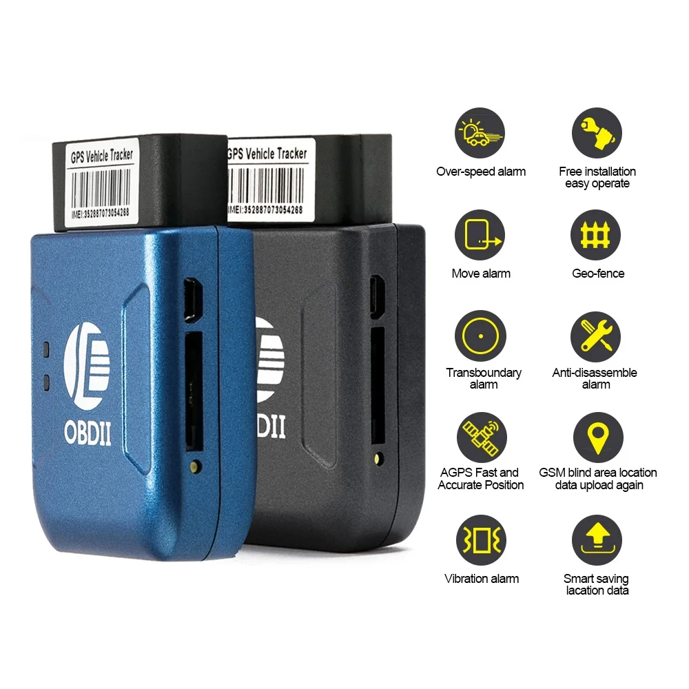 TK206 OBD2 автомобильный интерфейс OBDII gps GSM GPRS трекер с вибрационной сигнализацией