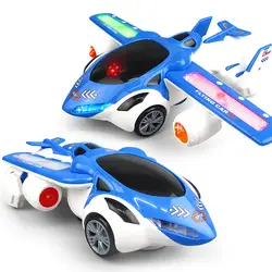 Новый деформационный самолет музыкальный светодиодный светильник Летающая машина детские подарки самолет модель игрушки Детские уличные