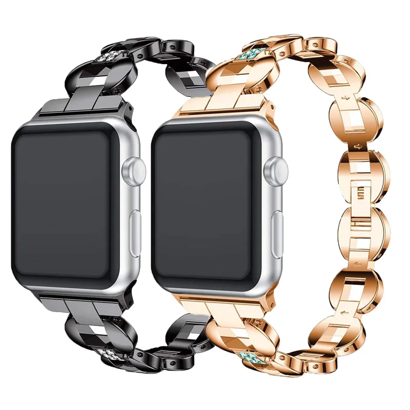 Ремешок Алмазный для Apple Watch band 44 мм 40 металлический браслет iWatch Series 5 4 3 2 1 apple watch 6 38
