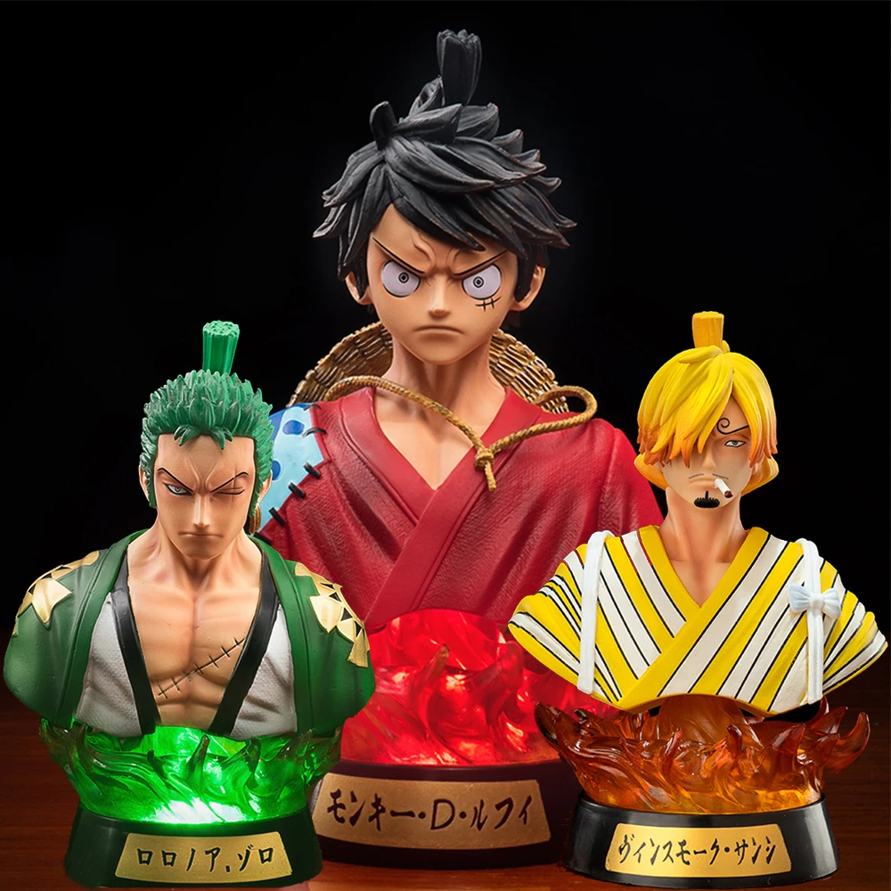 the office funko pop Anime One Piece Figure One Piece Roronoa Zoro Luffy  Bust PVC Action Figure Toys One Piece Night Light led color changing figure ninja turtles toys