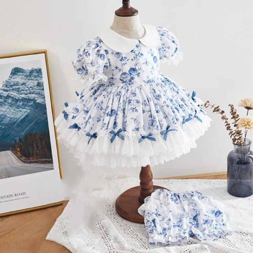 Ropa verano para bebé, 2 piezas, español, vestido de baile lazo de encaje, diseño turco Vintage, vestidos de princesa para niña Eid Y2925|Vestidos| - AliExpress