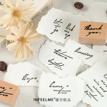 

10Pcs\DIY Cute Creative Fun Personality Vintage Wood Stamp Seal Diary Calendar Scrapbook Student Stationery Office Supplies