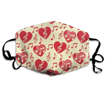 

Love For Music Washable Reusable Mask, Cotton Anti Dust Half Face Mouth Mask For Kids Teens Men Women With Adjustable Ear