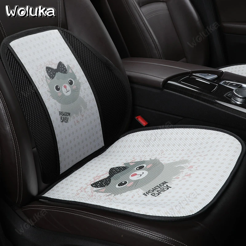 

Car Auto Seat Support Pillow Back with Seat Cushion Cartoon Lumbar Support Backs Waist Pads Breathable Seat Supports CD50 Q01