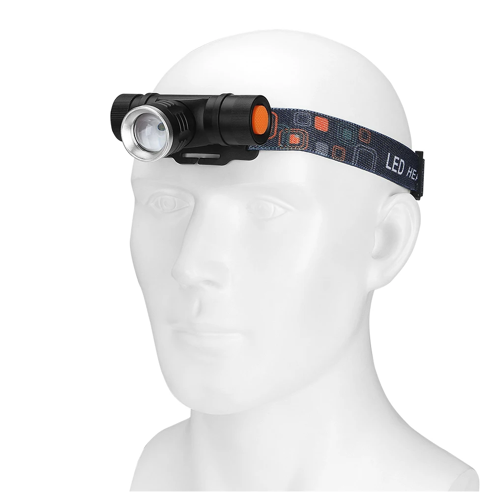 LED Headlamp XML 3 Modes Zoomable Head Torch Waterproof Flashlight USB Rechargeable 18650 Head Lamp Camping Light