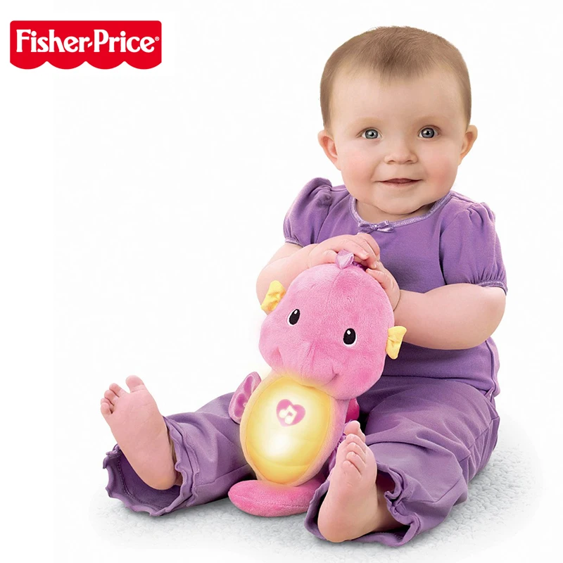 Оригинальные музыкальные детские игрушки Fisher Price, от 0 до 12 месяцев, морской конек, Обучающие игрушки, гиппокамп, плюшевая кукла peluche