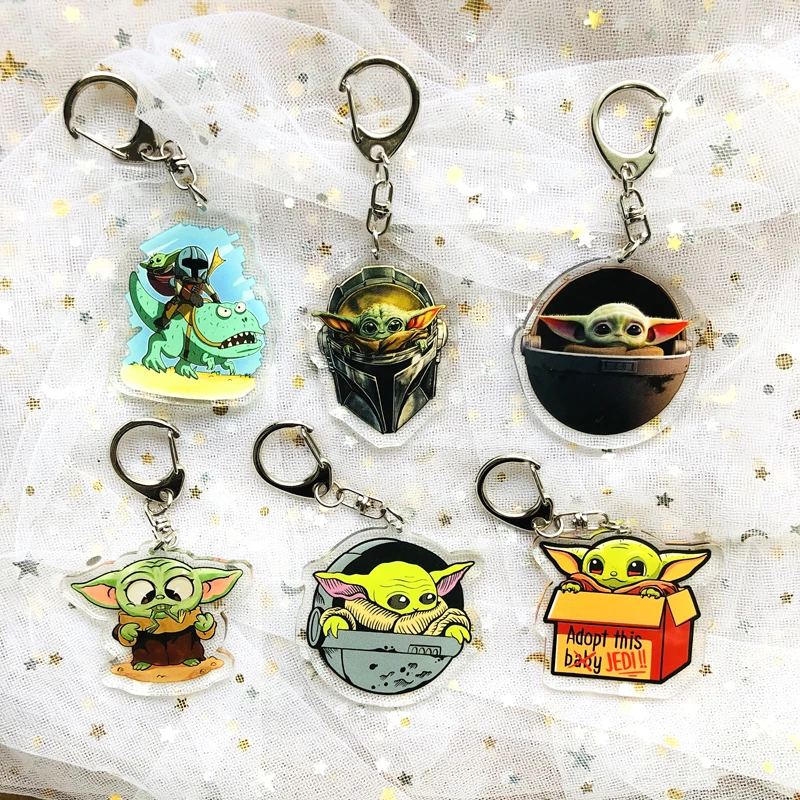 

Cartoon cute Yoda baby key chain female charm bag key chain accessories pendant toy new key ring