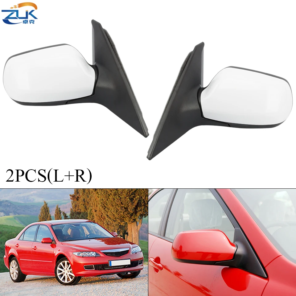 

ZUK 2PCS Car Outer Rearview Side Mirror Assy For MAZDA 6 GG1 2005 2006 2007 2008 2009 2010 2011 2012 5-PINS Electric Folding