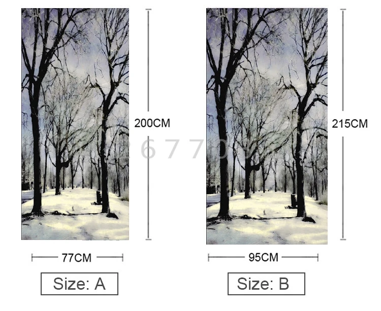 DIY 3D дверь стикер Европейский современный ветер черный белый лес обои ПВХ самоклеющаяся Наклейка на стену гостиная домашний декор для дверей