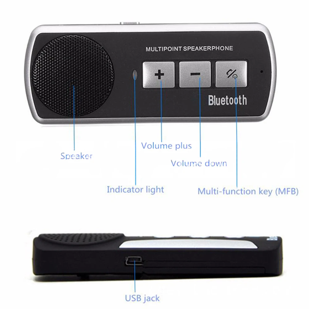 Автомобильный Универсальный Bluetooth громкой связи высокое качество солнцезащитный козырек клип крепление в автомобиле авто беспроводной динамик телефон manos libres bluetooth