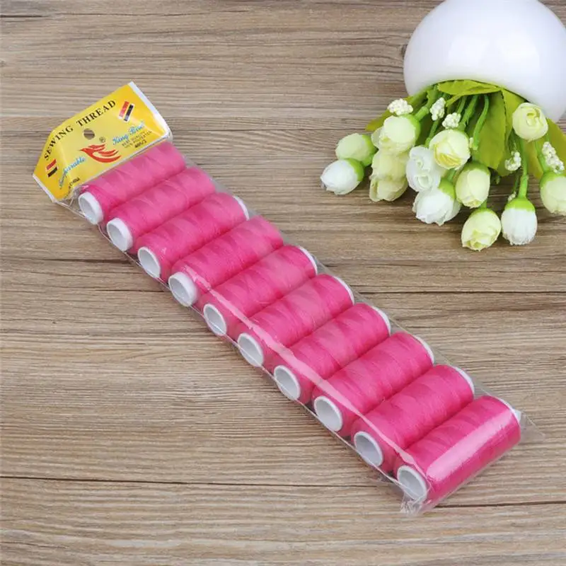 Rose Red Threads For Sewing Red Thread Embroidery Industrial Sewing Machine Kit set Supplies DIY Apparel Fabric 200 yards Arts Crafts - Цвет: Rose Red
