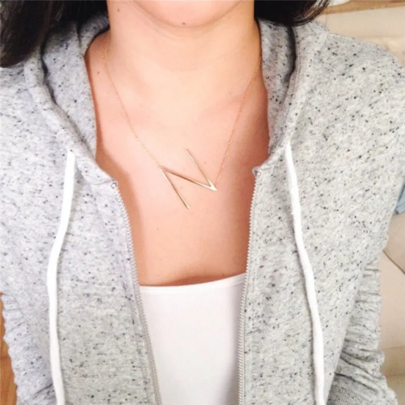 Ожерелье из нержавеющей стали с большой буквой C золотое ожерелье надписью