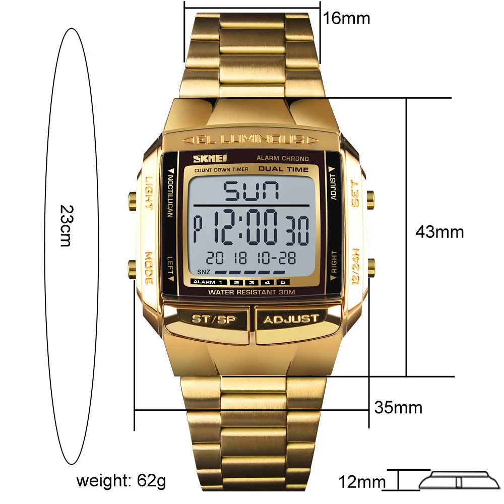 Skmei 1381 мужские электронные часы, японские мужские спортивные часы с Т-образным ремешком, Ночной светильник, будильник, хронометраж