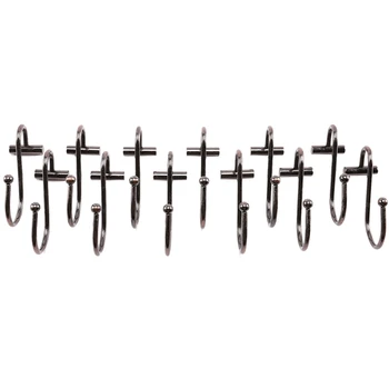 

S Metal Iron Hook Column Hook Shower Curtain Hook Curtain Hook Bathroom Supplies Ancient Bronze