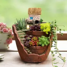 Creative Animal Resin Flowerpot Succulents Planter Water Planting Container Rabbit Hedgehog Decorative Pot Desktop Ornament