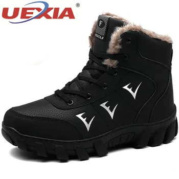 

UEXIA Fashion Men's Outdoor Sneakers Non-slip Walking Shoes Lace-ups Comfort Warm Casual Climbing New Winter Warm Plush Boots