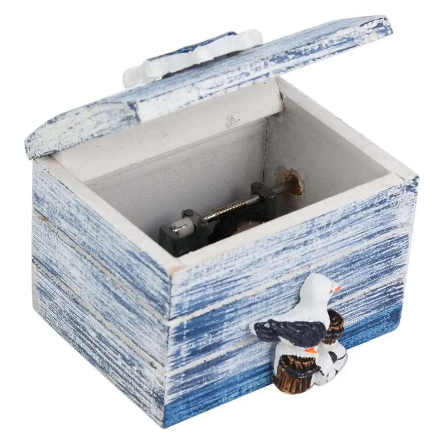 D Hand-Cranking Wooden Music Box Mediterranean Style Home Decor Kids Musical Toy Gift Living Room Decoration Christmas Gifts - Цвет: D