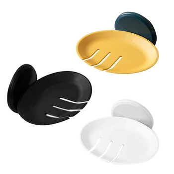 

3-Piece Disc Soap Box Bathroom Wall-Mounted Soap Storage Box Household Drain Soap Box Toilet Multi-Purpose Rack