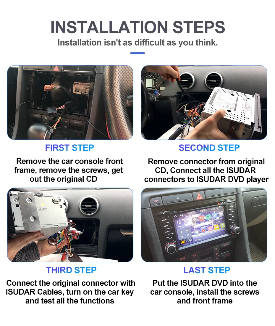Top Isudar H53 4G Android 1 Din Auto Radio For VW/Volkswagen/Golf 7 Car Multimedia 8 Core RAM 4GB ROM 64GB GPS DVR 1080P Camera IPS 23
