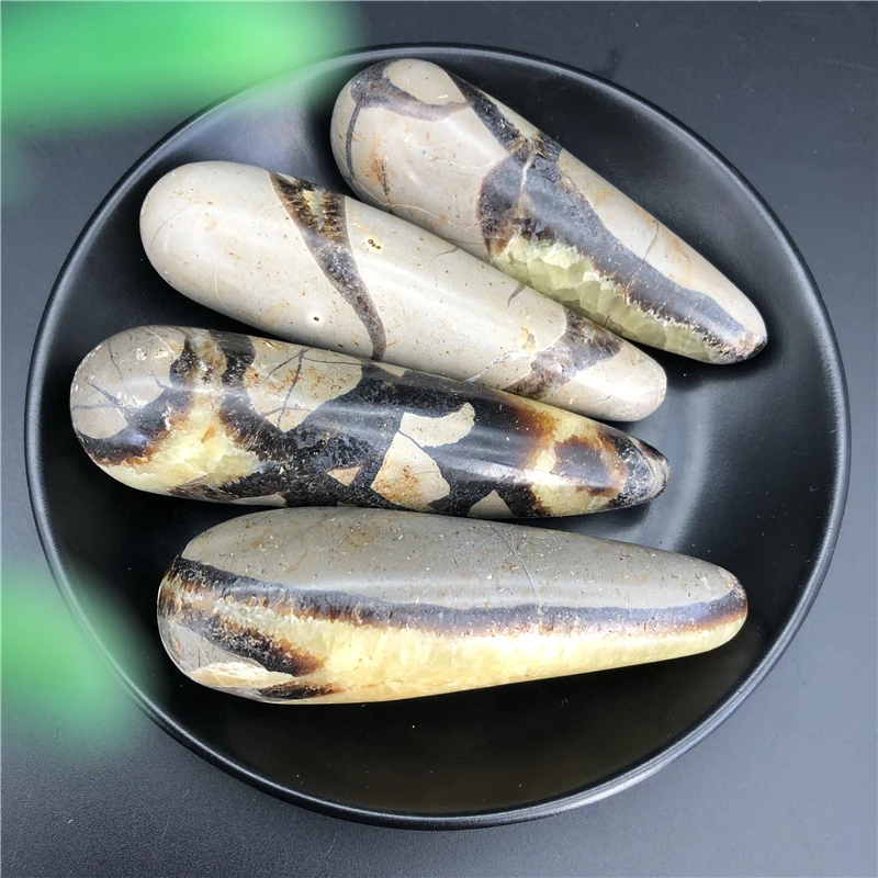 1PC 80-110mm Natural Septarium Crystal Wand Polished Massage Stick Healing Gemstone Stones and Minerals | Дом и сад