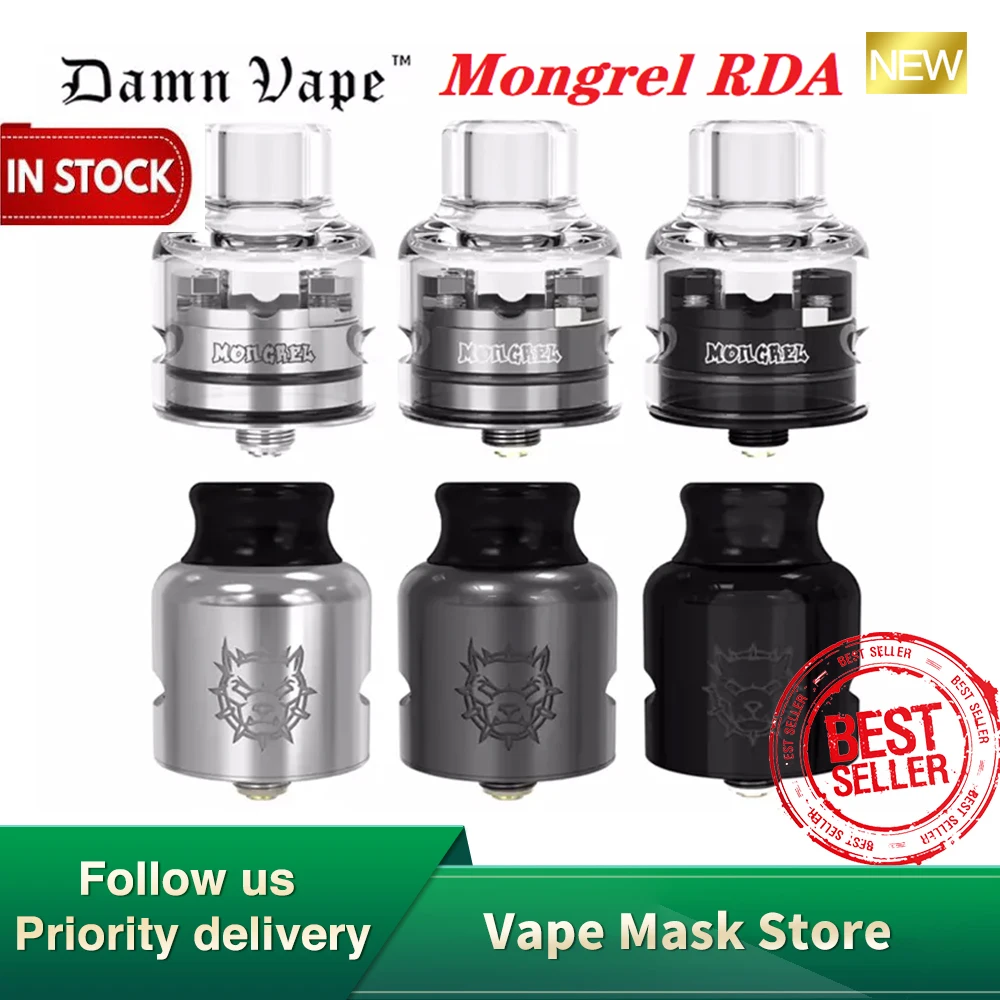 Оригинальный атомайзер Go Pro Mongrel RDA 1 5 мл BF 510 Pin бак Dual Post Build Deck Vape электронная