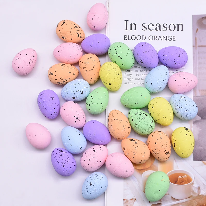20/40pcs Foam Easter Eggs Handmade Painted Foam Bird Egg Happy Easter