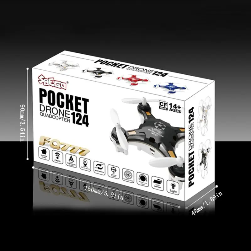 FQ777 124 Pocket RC Drone 4CH 6Axis Gyro Remote Controller Mini Quadcopter