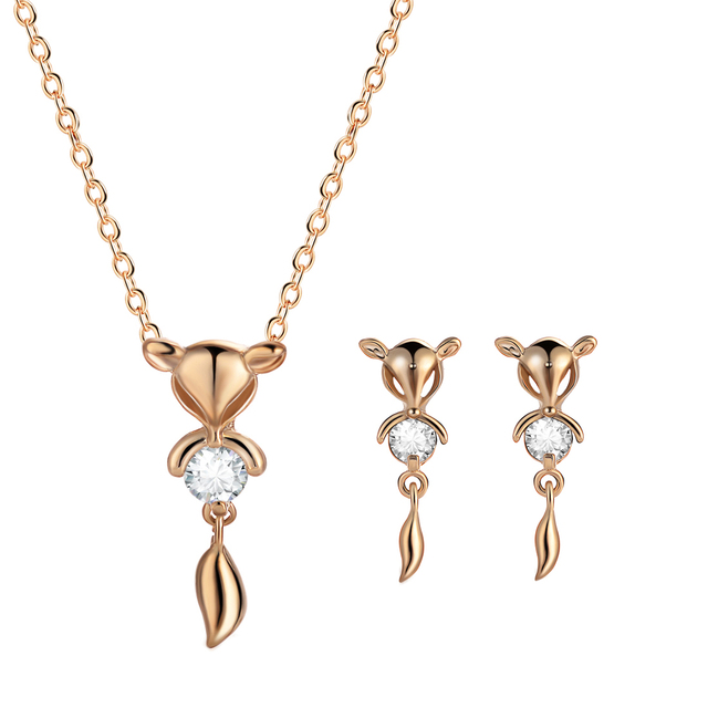 Gold Silve Color Pendants & Necklace Drop Earrings Natural Stone Cubic Zirconia Crystal Wedding Bridal Jewelry Sets