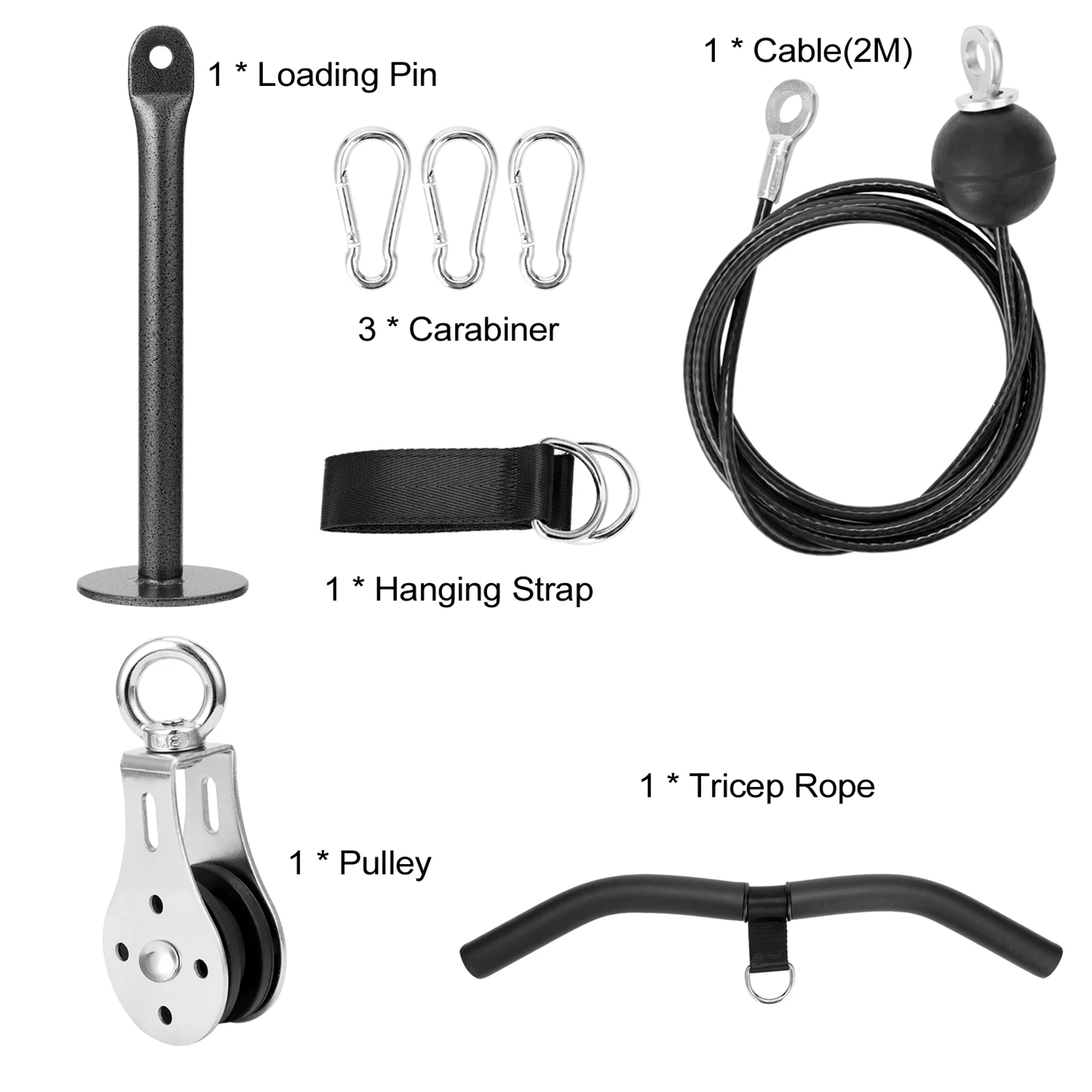 Gym Fitness DIY Pulley Cable Machine Attachments Pull Down Machine Full Set F1094 Back Muscle Biceps Triceps Blaster Trainer