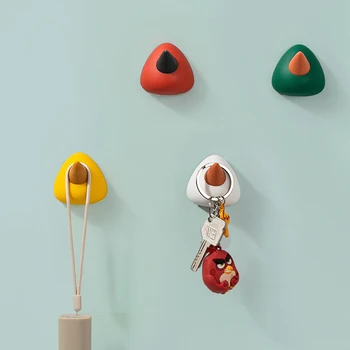 

4 Pcs Wall Decoration Hooks Creative Free Perforation Seamless Hooks Wall Small Objects Key Sticky Hooks Home Accessories