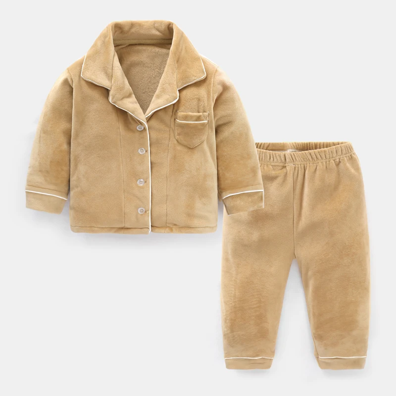 Boys Home Pajamas Suit Winter Children's Autumn Pajama Sets Kids Warm Two Piece Set Baby Pajamas Thick Home Sleepwear Sets