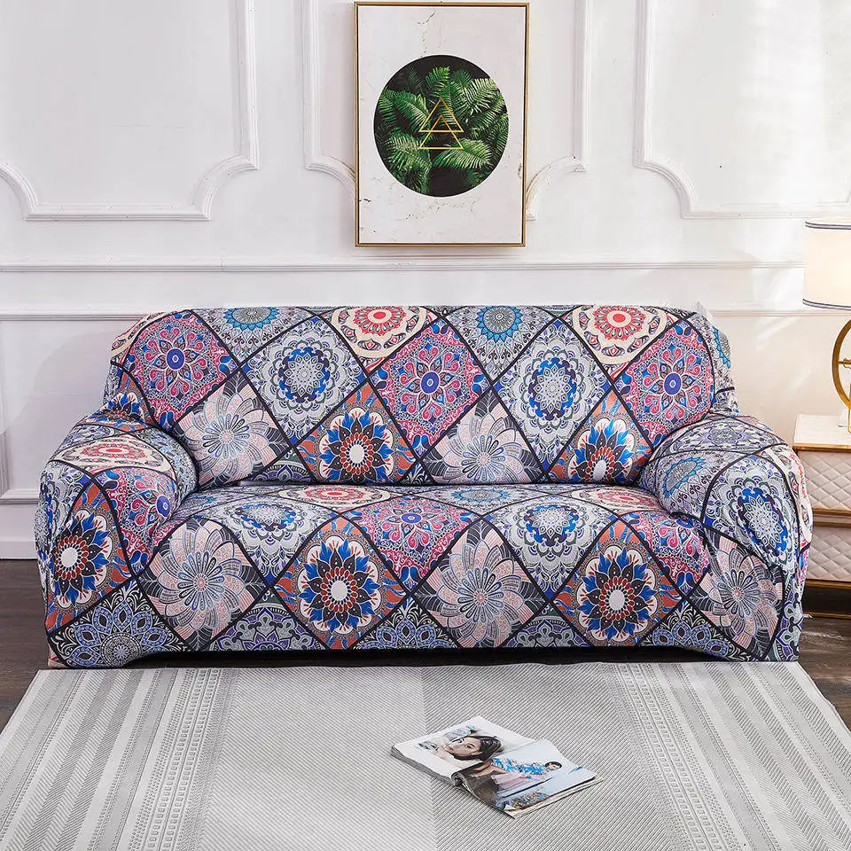 Bohemia Spandex Sofa Cover Mandala Pattern Sofa Covers Sofa Towel Living Room Furniture Protective Armchair Couches Sofa 3